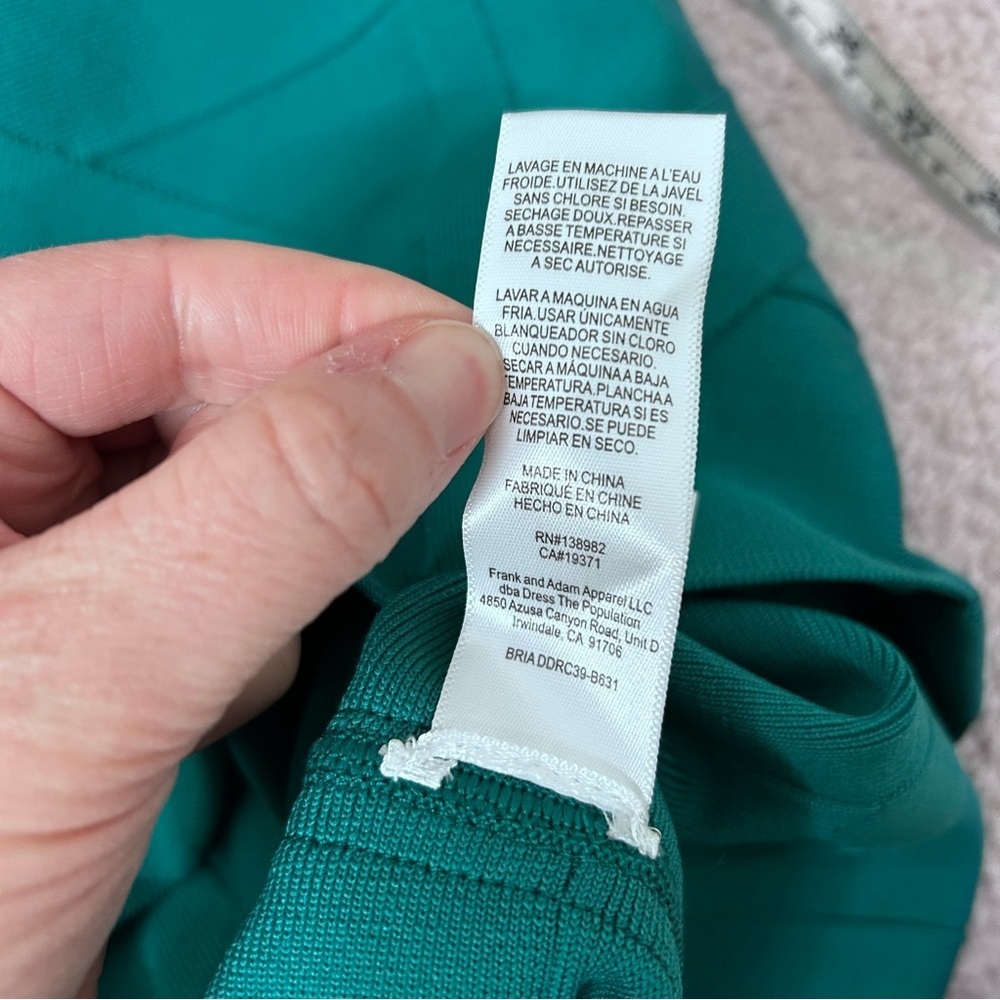 Dress the Population Teal Sleeveless Bandage Dress Bodycon Size Large - Picture 7 of 13